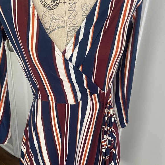 Rue21 Asymmetrical Striped Dress - Navy, Red, White - Picture 3 of 8